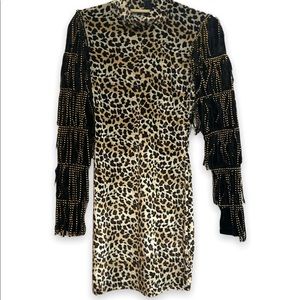 Akira Turtleneck Cheetah Dress